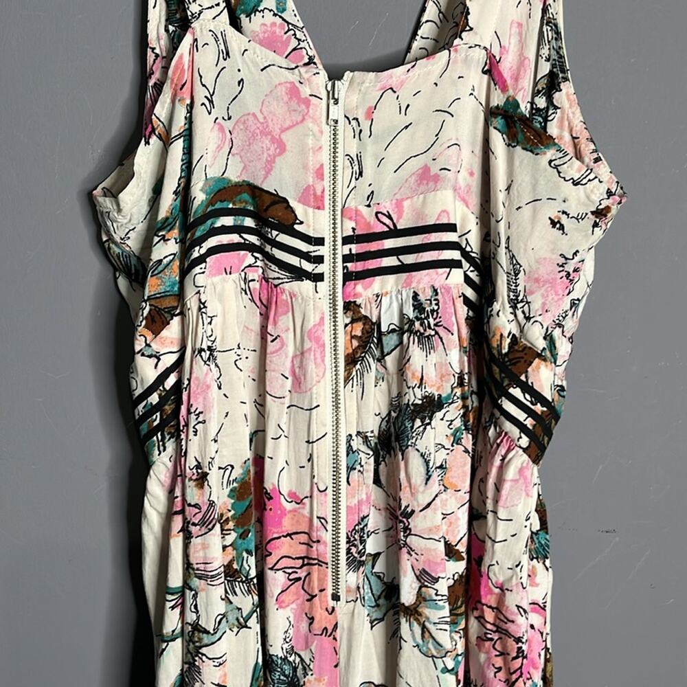 Plenty by Tracy Reese Pink Floral Wide Leg Jumpsuit Exposed Zipper 10 - Picture 9 of 11